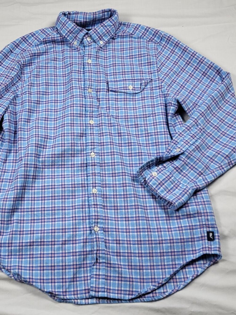 Vineyard Vines Shirt Men's Medium Pastel Button Down Long Sleeve Plaid Soft Boy